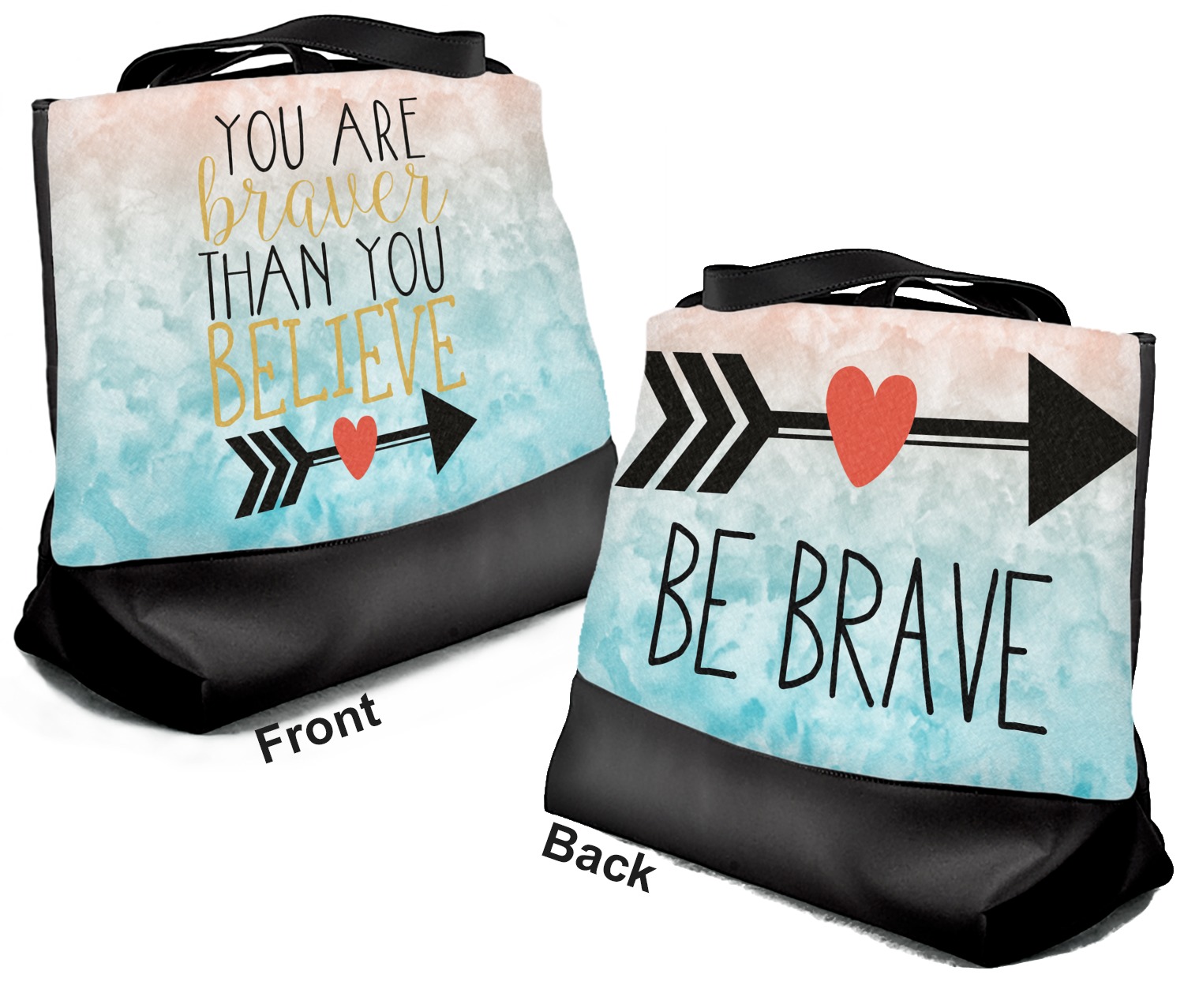 Inspirational Quotes Beach Tote Bag (Personalized) YouCustomizeIt