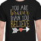 Inspirational Quotes Black Crew T-Shirt on Model - CloseUp