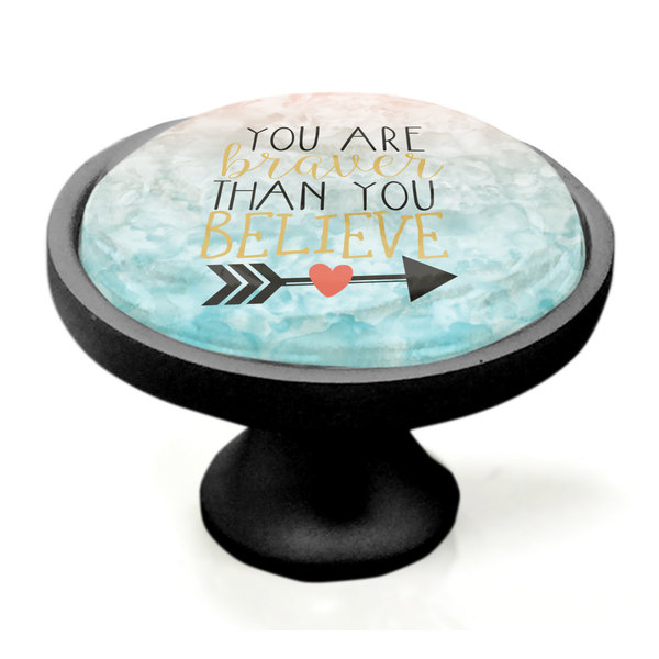 Inspirational Quotes Black Custom Cabinet Knob (Side)