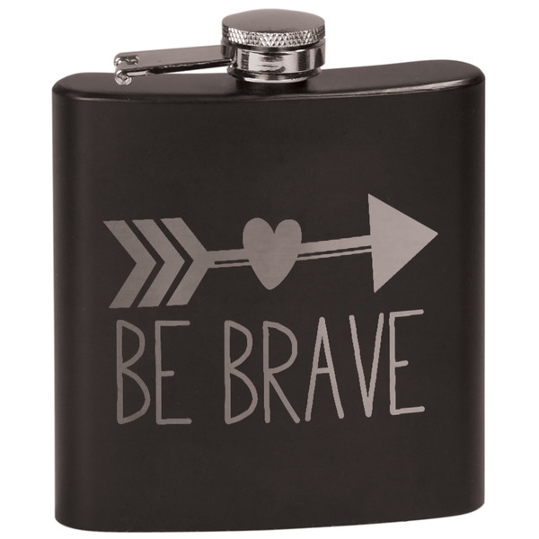 Custom Inspirational Quotes Black Flask Set