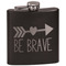 Inspirational Quotes Black Flask - Engraved Front