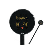 Inspirational Quotes 5.5" Round Plastic Stir Sticks - Black - Single Sided