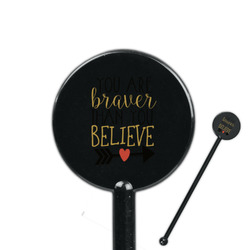 Inspirational Quotes 5.5" Round Plastic Stir Sticks - Black - Single Sided