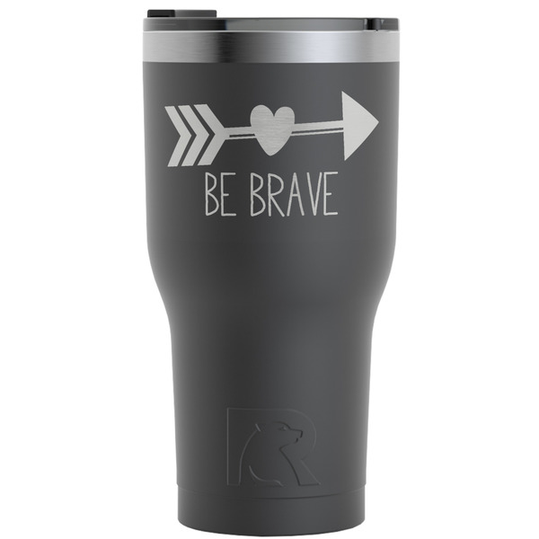 Custom Inspirational Quotes RTIC Tumbler - Black - Engraved Front