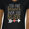 Inspirational Quotes Black V-Neck T-Shirt on Model - CloseUp