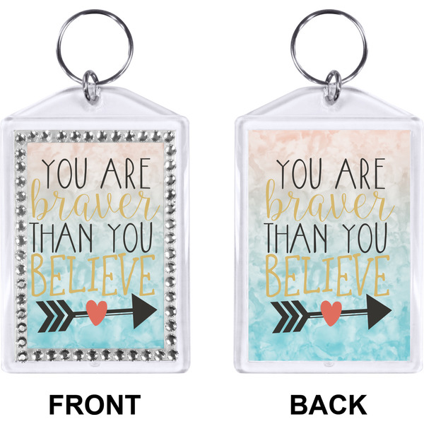 Inspirational Quotes Bling Keychain (Front + Back)