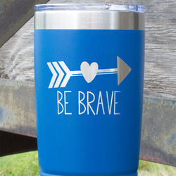 Inspirational Quotes 20 oz Stainless Steel Tumbler - Royal Blue - Double Sided