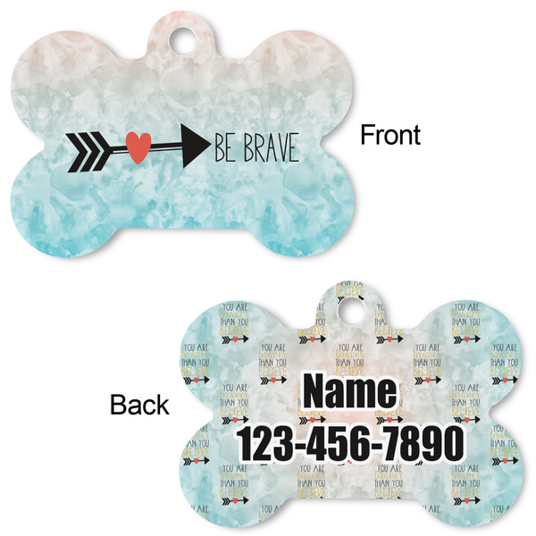 Inspirational Quotes Bone Shaped Dog ID Tag - Large - Approval