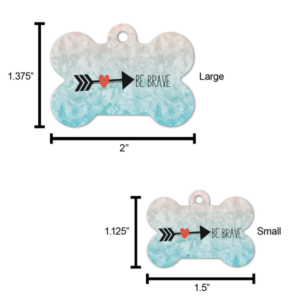 Inspirational Quotes Bone Shaped Dog ID Tag - Large - Scale