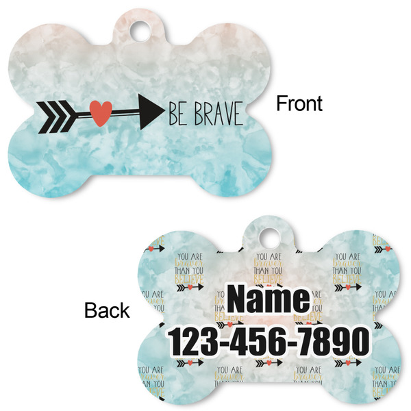 Inspirational Quotes Bone Shaped Dog Tag - Front & Back