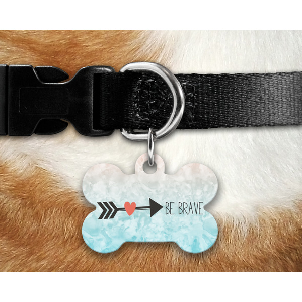 Inspirational Quotes Bone Shaped Dog Tag on Collar & Dog