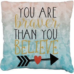 Inspirational Quotes Faux-Linen Throw Pillow 16"