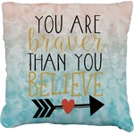 Inspirational Quotes Faux-Linen Throw Pillow 26"