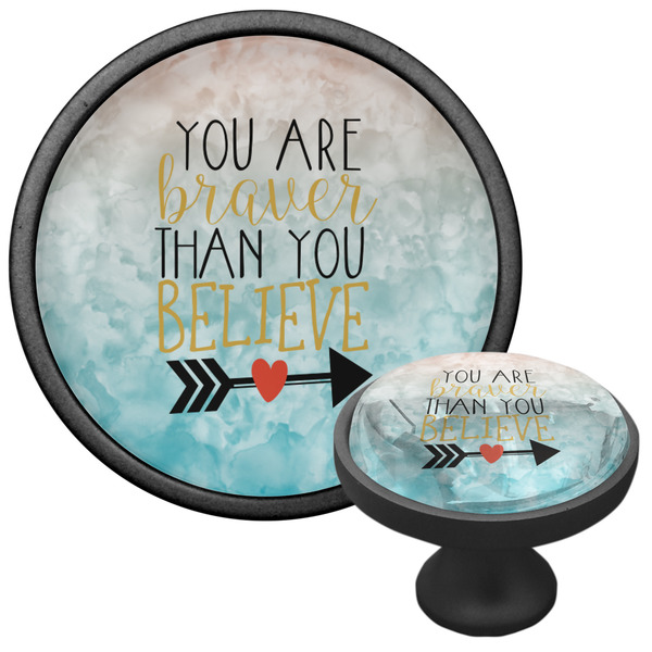Inspirational Quotes Cabinet Knob - Black - Multi Angle