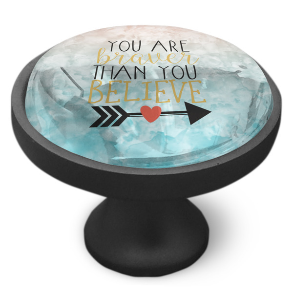Inspirational Quotes Cabinet Knob - Black - Side
