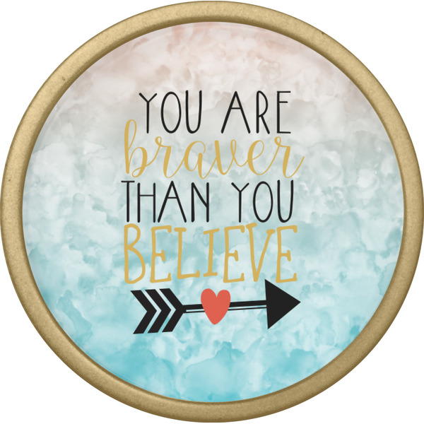 Inspirational Quotes Cabinet Knob - Gold - Front