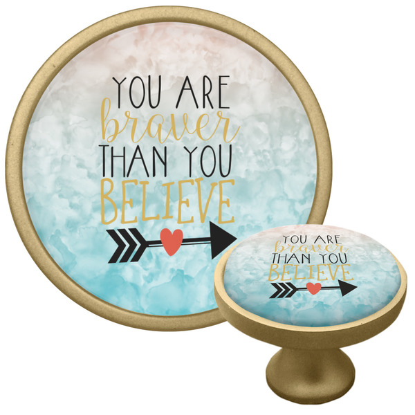 Inspirational Quotes Cabinet Knob - Gold - Multi Angle