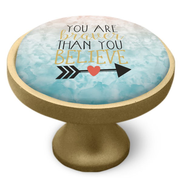 Inspirational Quotes Cabinet Knob - Gold - Side