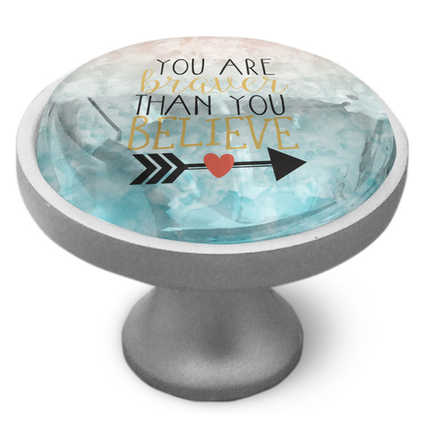 Inspirational Quotes Cabinet Knob - Nickel - Side