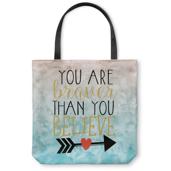 Custom Inspirational Quotes Canvas Tote Bag - Large - 18"x18"