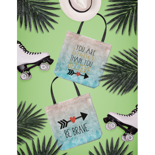 Inspirational Quotes Canvas Tote Lifestyle Front and Back- 13x13