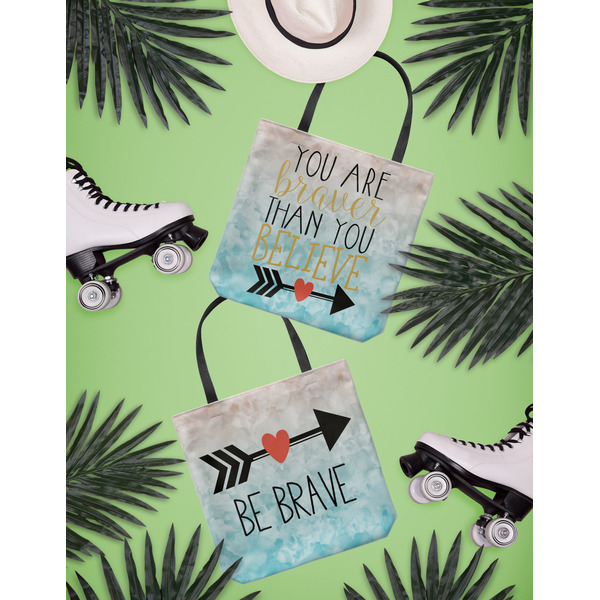 Inspirational Quotes Canvas Tote Lifestyle Front and Back