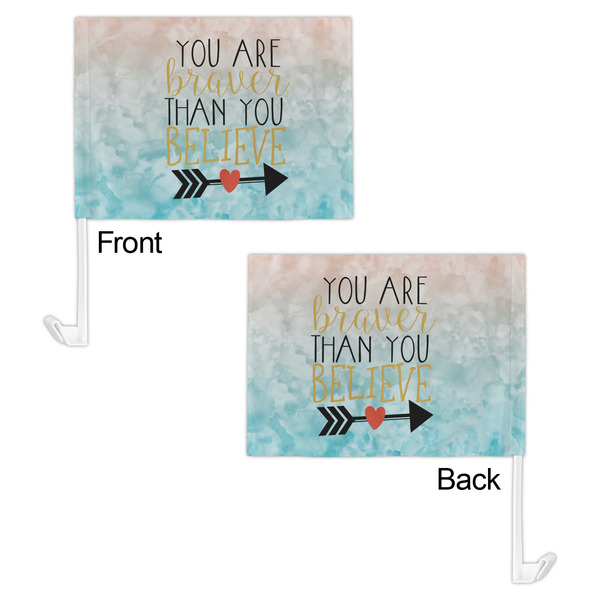 Inspirational Quotes Car Flag - 11" x 8" - Front & Back View