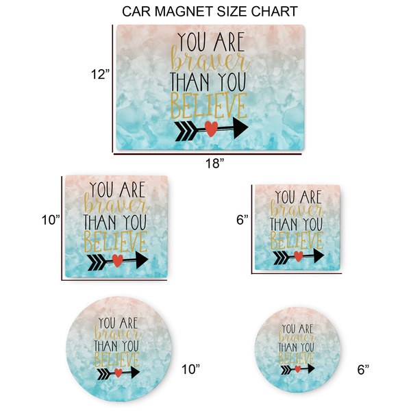 Inspirational Quotes Car Magnets - SIZE CHART