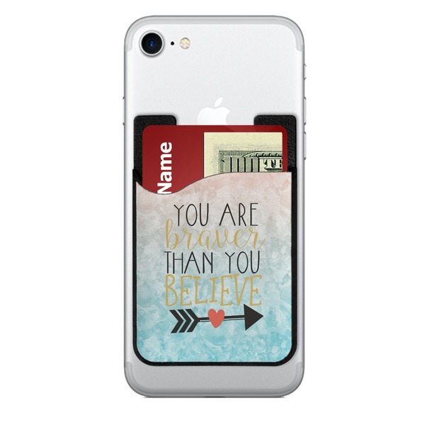 Custom Inspirational Quotes 2-in-1 Cell Phone Credit Card Holder & Screen Cleaner
