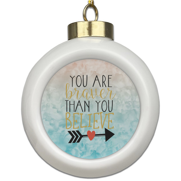 Custom Inspirational Quotes Ceramic Ball Ornament