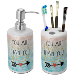Inspirational Quotes Ceramic Bathroom Accessories Set