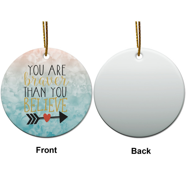 Inspirational Quotes Ceramic Flat Ornament - Circle Front & Back (APPROVAL)