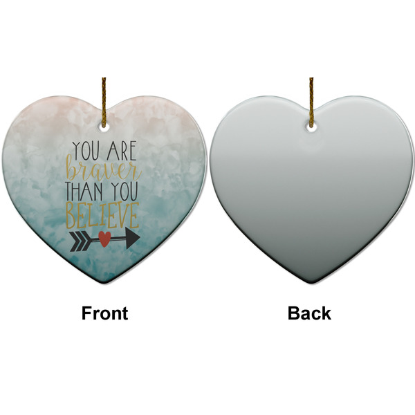 Inspirational Quotes Ceramic Flat Ornament - Heart Front & Back (APPROVAL)