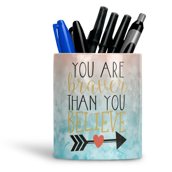 Custom Inspirational Quotes Ceramic Pen Holder