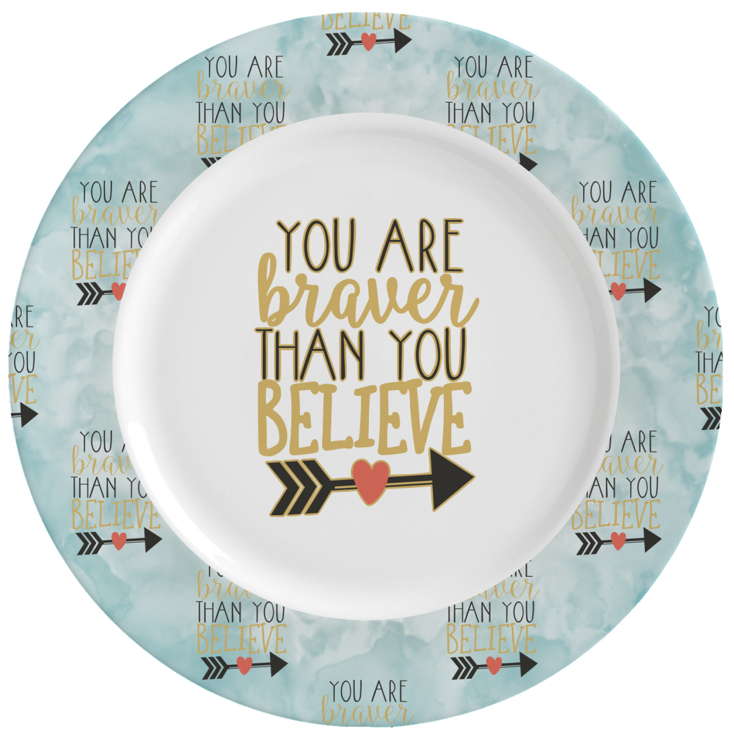 Custom Inspirational Quotes Ceramic Dinner Plates (Set of 4