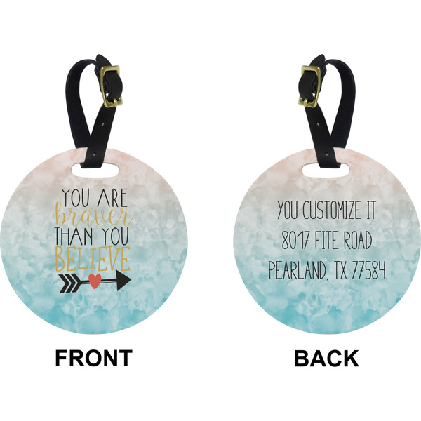 Inspirational Quotes Circle Luggage Tag (Front + Back)