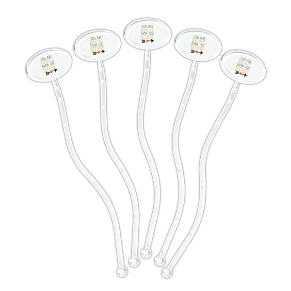 Inspirational Quotes Clear Plastic 7" Stir Stick - Oval - Fan