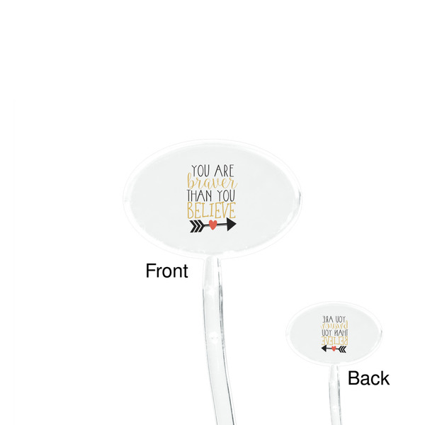 Inspirational Quotes Clear Plastic 7" Stir Stick - Oval - Front & Back