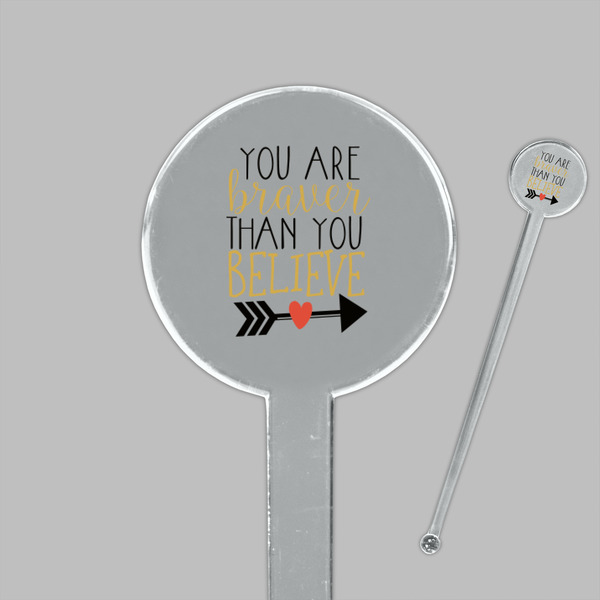 Inspirational Quotes Clear Plastic 7" Stir Stick - Round - Closeup
