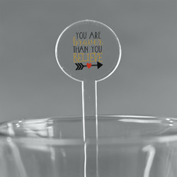 Inspirational Quotes 7" Round Plastic Stir Sticks - Clear
