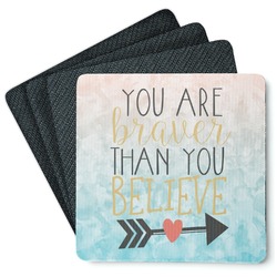 Inspirational Quotes Square Rubber Backed Coasters - Set of 4