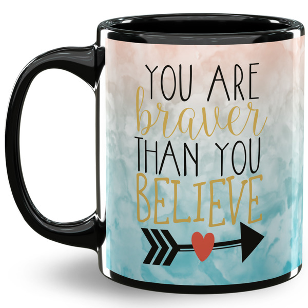 Custom Inspirational Quotes 11 Oz Coffee Mug - Black