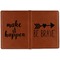Inspirational Quotes Cognac Leather Passport Holder Outside Double Sided - Apvl