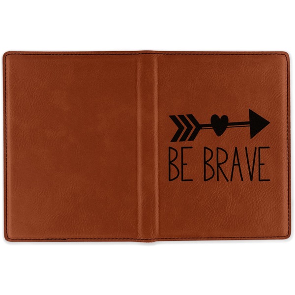 Inspirational Quotes Cognac Leather Passport Holder Outside Single Sided - Apvl