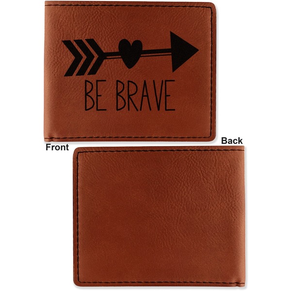Inspirational Quotes Cognac Leatherette Bifold Wallets - Front and Back Single Sided - Apvl