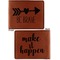 Inspirational Quotes Cognac Leatherette Bifold Wallets - Front and Back