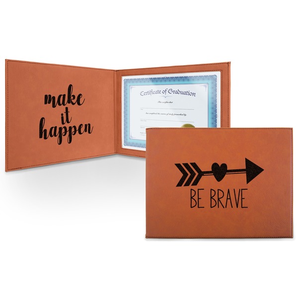 Custom Inspirational Quotes Leatherette Certificate Holder