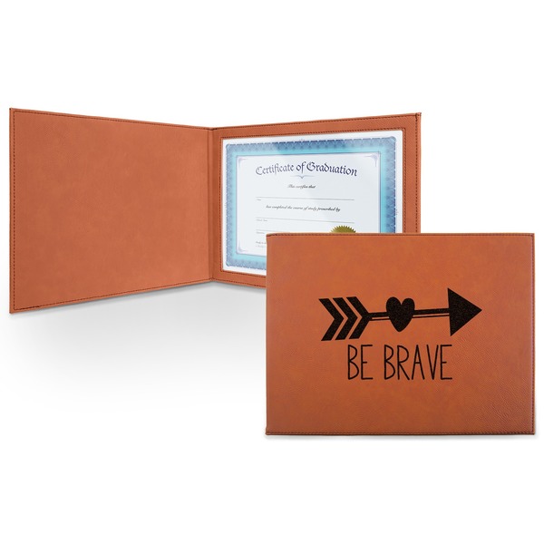 Custom Inspirational Quotes Leatherette Certificate Holder - Front