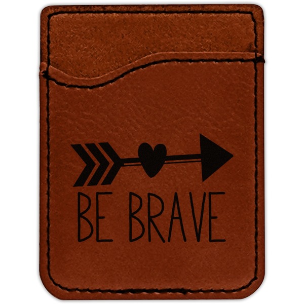 Inspirational Quotes Cognac Leatherette Phone Wallet close up