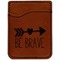 Inspirational Quotes Cognac Leatherette Phone Wallet close up
